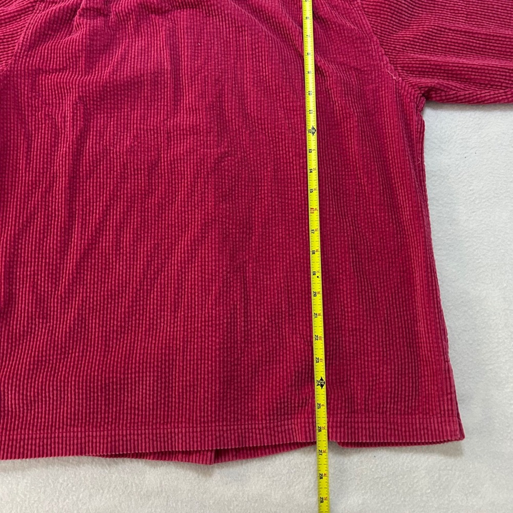 LL Bean Womens Corduroy Button Down Shirt Raspberry Pink Cotton Regular M - Picture 8 of 9